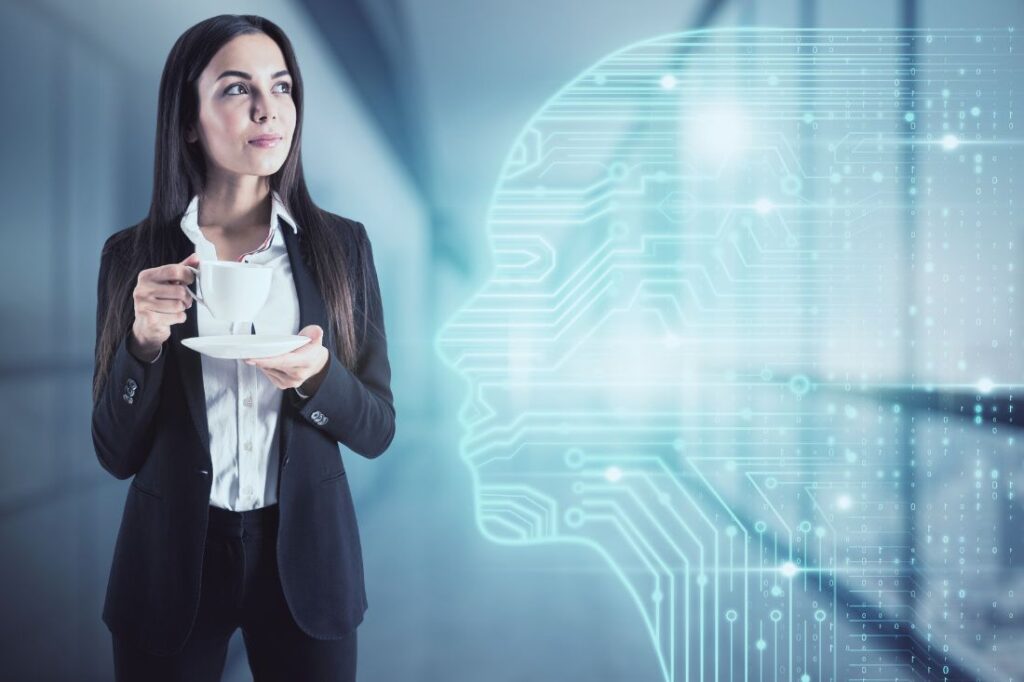 Frau Mit KI - Sujet